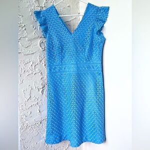 Draper James - Blue Lace Overlay Dress